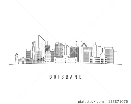 Detailed Brisbane skyline vector illustration. Detailed Brisbane skyline vector illustration. 138871076
