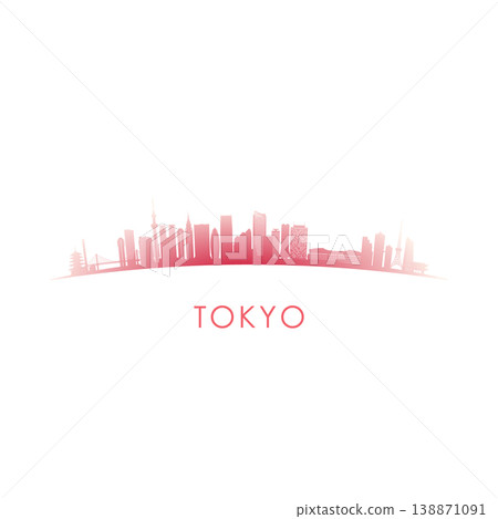 Tokyo skyline silhouette. Tokyo skyline silhouette. 138871091