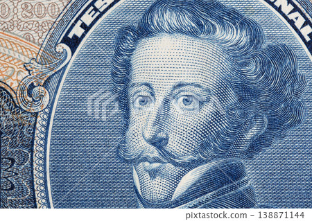 Pedro I of Brazil a closeup portrait from old Brazilian money Pedro I of Brazil a closeup portrait from old Brazilian money 138871144