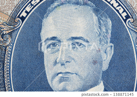 Getulio Vargas a closeup portrait from old Brazilian money Getulio Vargas a closeup portrait from old Brazilian money 138871145