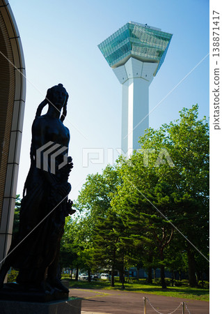 Goryokaku Tower and blue sky 138871417