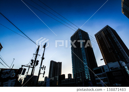 High-rise cityscape at dusk High-rise cityscape at dusk 138871483