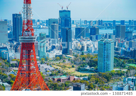 Tokyo Tower seen from Azabudai Hills Tokyo Tower seen from Azabudai Hills 138871485