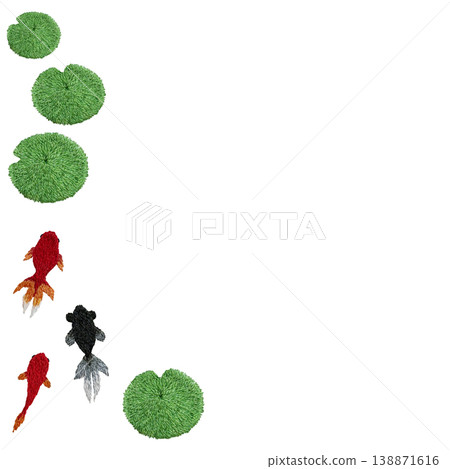 【金魚與水生植物相框】手工刺繡插畫材料 【金魚與水生植物相框】手工刺繡插畫材料 138871616