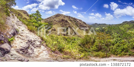 Mountain trail with panoramic valley view Panama Mountain trail with panoramic valley view Panama 138872172