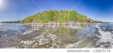 Tropical island coastline panorama Santa Catalina Tropical island coastline panorama Santa Catalina 138872179