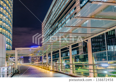 Night view of Minato Mirai pedestrian bridge Night view of Minato Mirai pedestrian bridge 138872458