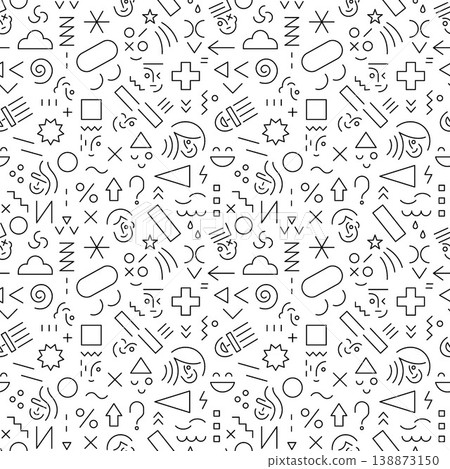 faces of kids funny robots creative lines shapes figures computer education seamless vector pattern multicolored background faces of kids funny robots creative lines shapes figures computer education seamless vector pattern multicolored background 138873150