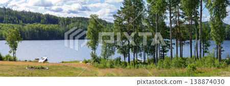 Bathing lake Gissen in Sweden 138874030