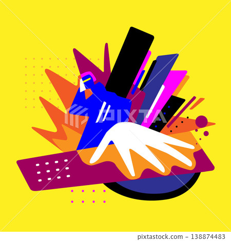 electro music dj futuristic musician abstract illustration electro music dj futuristic musician abstract illustration 138874483