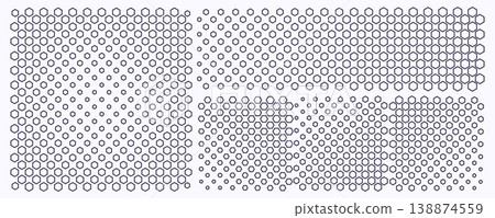Fiber honeycomb pattern outlined hexagonal cells Fiber honeycomb pattern outlined hexagonal cells 138874559