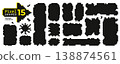 Pixelated label shape with blocky 8bit frames 138874561