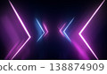Immersive scene featuring dynamic chevron lighting and glowing reflections 138874909