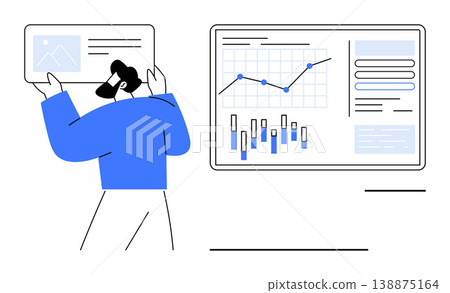 Data management, business planning, analytics, research development, project tracking, and growth metrics. Person examining a graph and charts on screen. Data management and business planning concept Data management, business planning, analytics, research development, project tracking, and growth metrics. Person examining a graph and charts on screen. Data management and business planning concept 138875164