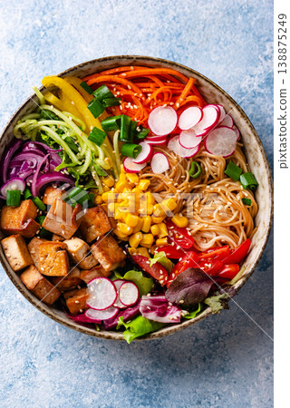 Vegan healthy poke bowl with tofu Vegan healthy poke bowl with tofu 138875249
