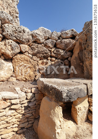 Vertical photography of Ggantija ruins on a sunny day, Malta 138875618