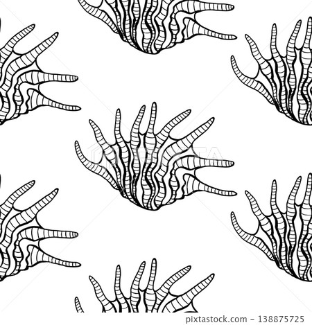 Seamless vector pattern with large conch seashells. Marine design. Summer ocean pattern for textile, wallpaper, fabric and interior design. Seamless vector pattern with large conch seashells. Marine design. Summer ocean pattern for textile, wallpaper, fabric and interior design. 138875725