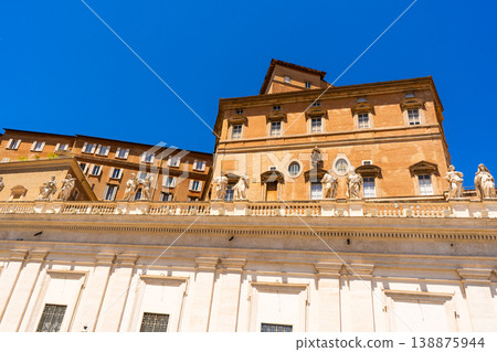 Vatican street old houses architecture St. Peter's Square. Old wall facade details. Vatican street old houses architecture St. Peter's Square. Old wall facade details. 138875944