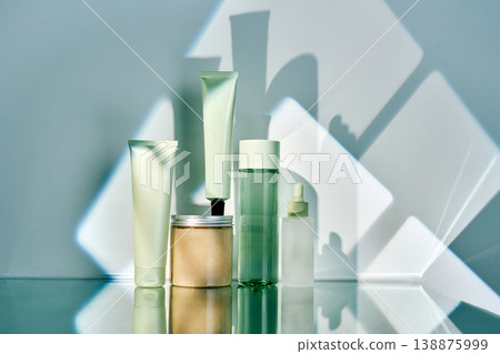 Cosmetic innovations product line displaying fresh beauty concepts Cosmetic innovations product line displaying fresh beauty concepts 138875999