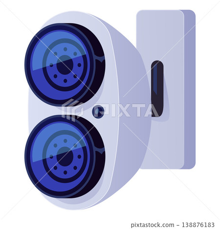 CCTV camera, double surveillance video camera flat vector icon, security safety monitoring and control protecting device 138876183