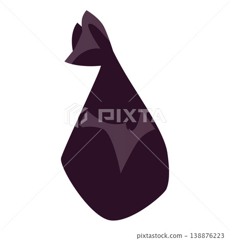 Trash bag flat vector icon, cartoon garbage black bag, container for waste, sorting and recycling garbage, Ecology 138876223