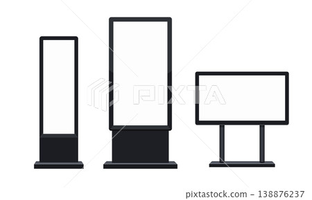 Digital signage stand set (advertising display/mockup template) 138876237