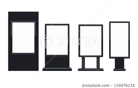 Vertical Digital Signage Stand Set (Advertising Display Mockup Template) 138876238