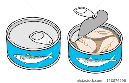 Canned mackerel, preserved food 138876296