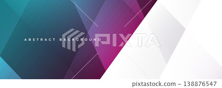 White modern abstract background with blue and pink gradient line and geometric shapes. Vector illustration abstract wide banner White modern abstract background with blue and pink gradient line and geometric shapes. Vector illustration abstract wide banner 138876547