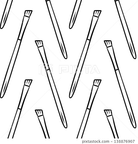 eamless pattSeamless pattern of makeup brushes in black and white sketch style. Hand-drawn beauty repeat for cosmetic bags or makeup studio brandingern of makeup brushes in black and white sketch eamless pattSeamless pattern of makeup brushes in black and white sketch style. Hand-drawn beauty repeat for cosmetic bags or makeup studio brandingern of makeup brushes in black and white sketch 138876907