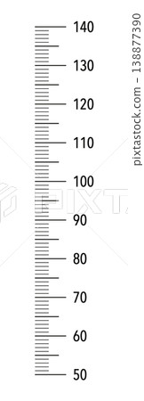 Wall growth 140 cm sticker template isolated on a white background. Kids height chart from 50 cm to 140 centimeters. Wall meter or growth ruler. Wall growth 140 cm sticker template isolated on a white background. Kids height chart from 50 cm to 140 centimeters. Wall meter or growth ruler. 138877390