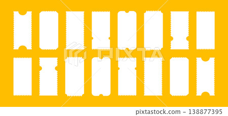 Admit tickets mockups on blyellowck background isolated. Ticket for cinema or festival, casino or circus, theater orclub. Empty flat template. Simple boarding blank, lottery, minimalist sale coupons. Admit tickets mockups on blyellowck background isolated. Ticket for cinema or festival, casino or circus, theater orclub. Empty flat template. Simple boarding blank, lottery, minimalist sale coupons. 138877395