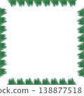 Summer background frame made of green tropical palm and leaves. Cute empty frame box 138877518