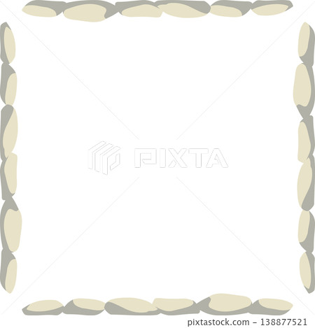Square Stone Frame, Rocks Border. Empty Cartoon Frame Made Of Small Stones Square Stone Frame, Rocks Border. Empty Cartoon Frame Made Of Small Stones 138877521