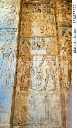 Medinet Habu, the mortuary temple of Ramesses III, located on the west bank of Luxor, Egypt. Medinet Habu, the mortuary temple of Ramesses III, located on the west bank of Luxor, Egypt. 138877712