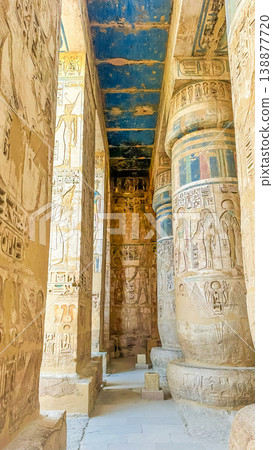 Medinet Habu, the mortuary temple of Ramesses III, located on the west bank of Luxor, Egypt. Medinet Habu, the mortuary temple of Ramesses III, located on the west bank of Luxor, Egypt. 138877720