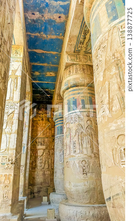 Medinet Habu, the mortuary temple of Ramesses III, located on the west bank of Luxor, Egypt. Medinet Habu, the mortuary temple of Ramesses III, located on the west bank of Luxor, Egypt. 138877725