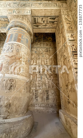 Medinet Habu, the mortuary temple of Ramesses III, located on the west bank of Luxor, Egypt. Medinet Habu, the mortuary temple of Ramesses III, located on the west bank of Luxor, Egypt. 138877735