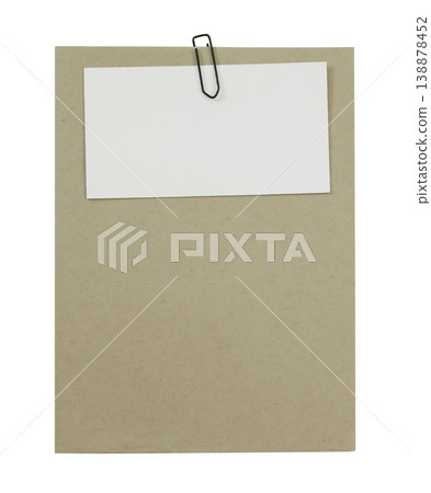 Empty business card, note paper, black clip on brown craft Greeting card isolated on Transparent Background. Stationery Mockup, Copy Space. Office Memo Template. Writing, Planning Graphic object Empty business card, note paper, black clip on brown craft Greeting card isolated on Transparent Background. Stationery Mockup, Copy Space. Office Memo Template. Writing, Planning Graphic object 138878452