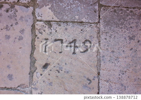 Year 1749 Carved into Ancient Stone Year 1749 Carved into Ancient Stone 138878712