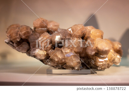 Museum Display Case with Assorted Natural Mineral Samples Museum Display Case with Assorted Natural Mineral Samples 138878722