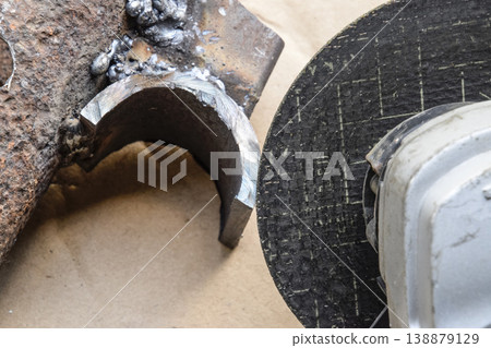 disk Angle grinder. Tool for working with metal. The working disk. detail, polished by the Bulgarian. disk Angle grinder. Tool for working with metal. The working disk. detail, polished by the Bulgarian. 138879129