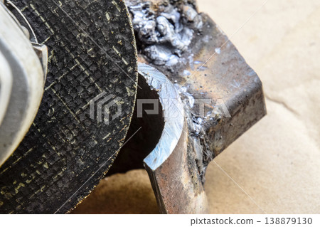 disk Angle grinder. Tool for working with metal. The working disk. detail, polished by the Bulgarian. disk Angle grinder. Tool for working with metal. The working disk. detail, polished by the Bulgarian. 138879130