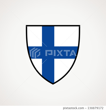 Shield - flag of Finland Shield - flag of Finland 138879172