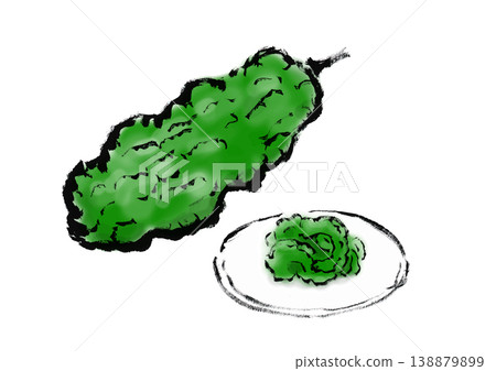 手繪日式苦瓜插圖 138879899