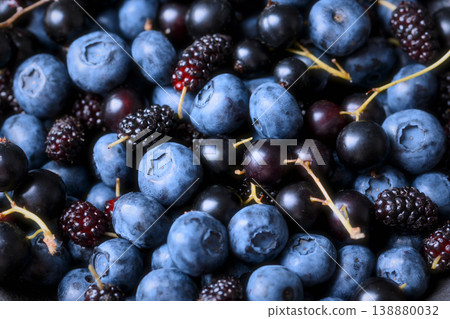 Close detail of blueberries with mulberries Close detail of blueberries with mulberries 138880032