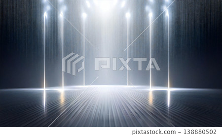 聚光燈照亮的白色舞台 138880502