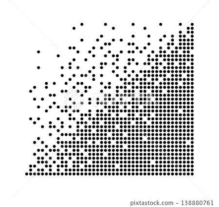 Halftone Grid Disintegrating Dots Pattern 138880761
