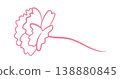 Carnation With Butterfly Line Art 138880845