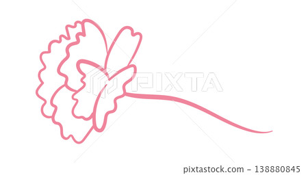 Carnation With Butterfly Line Art Carnation With Butterfly Line Art 138880845